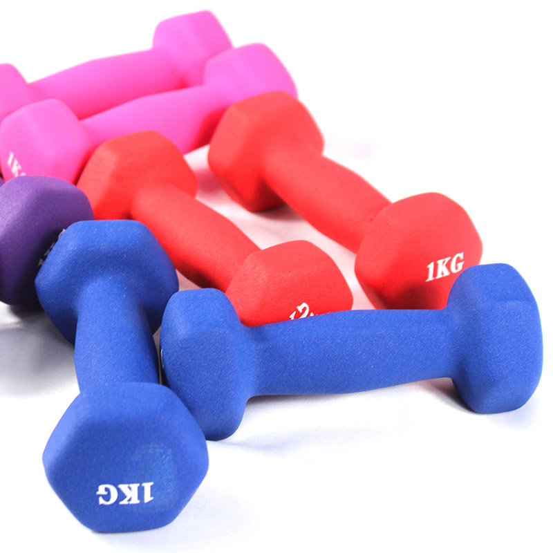 Hot Sale High Quality Exercise Gym Rubber Pink Bone Coated Neoprene Dumbbells